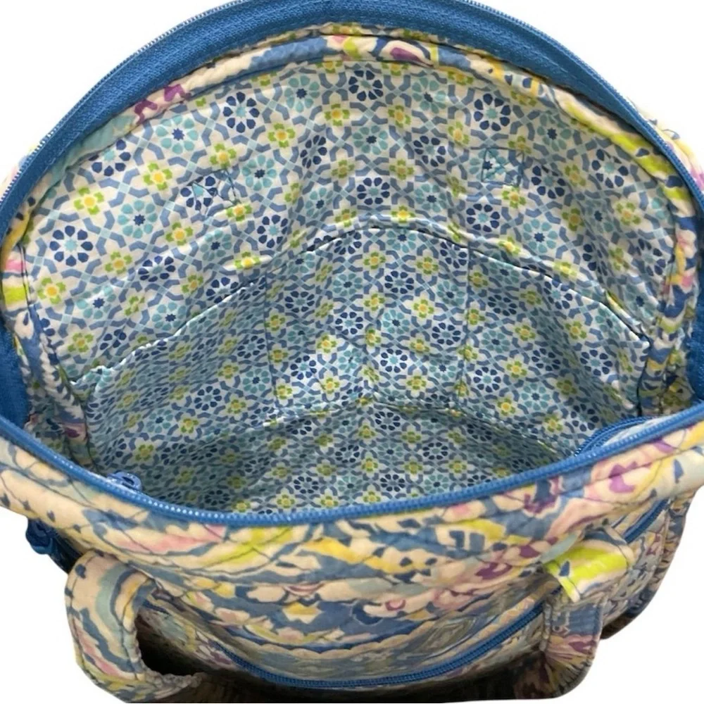 Vera Bradley Retired Capri Blue Large Quilted Paisley Shoulder Tote Bag - Picture 9 of 12